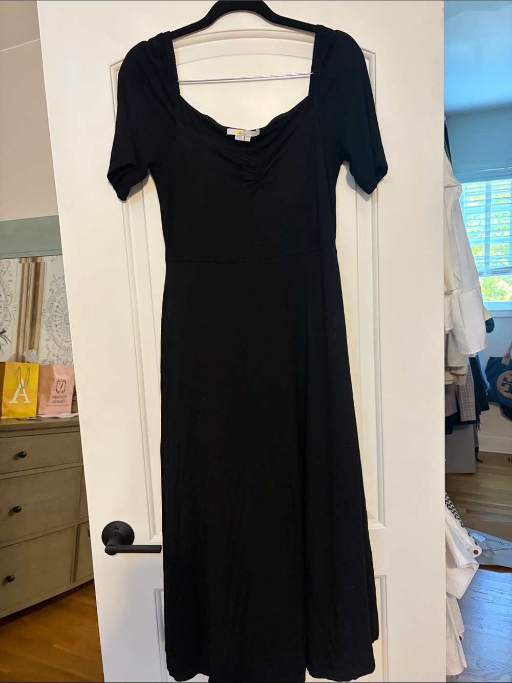 Boden Classic Black Short-Sleeve Midi Dress